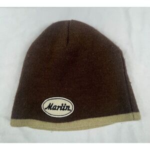 MARTIN KNIT BEANIE HAT BROWN TAN REERSIBLE STYLE INFINITY ONE SIZE WINTER CAP